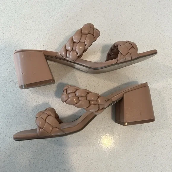 Tan Braided Heeled Sandals - Womens 6.5 - Picture 8 of 8